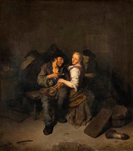 Jong stel in een taverne
