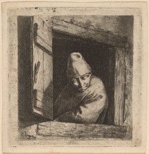 De Boer in een Venster door Cornelis Pietersz Bega