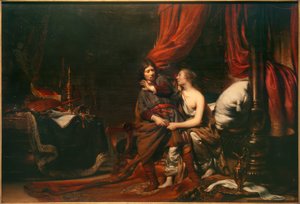 Jozef en de vrouw van Potifar door Cornelis Bisschop