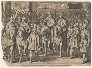 Keizerkroning van Karel V in Bologna, 1530 door Cornelis Boel