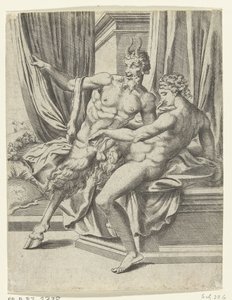Jupiter en Antiope door Cornelis Bos