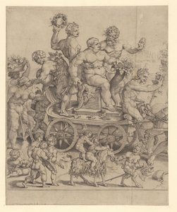 Triomf van Bacchus (linker plaat) door Cornelis Bos