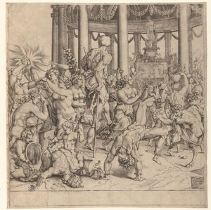 Triomf van Bacchus (rechter plaat) door Cornelis Bos