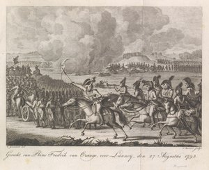 Prins Willem George Frederik in de slag bij Lannoy, 1793 door Cornelis Brouwer