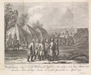 Willem V met zijn zonen in het legerkamp, 1794