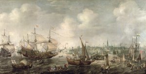 De aankomst van Fredrick V in Vlissingen in 1613 door Cornelis Claesz  van Wieringen