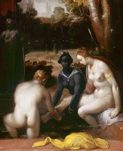 Bathseba in bad, 1594 door Cornelis Cornelisz. Haarlem van