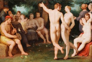 Een allegorie van matigheid, 1625 door Cornelis Cornelisz. van Haarlem
