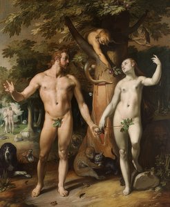 De zondeval door Cornelis Cornelisz. van Haarlem