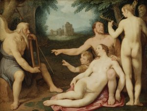 De spiegel van de tijd, 1628 door Cornelis Cornelisz van Haarlem