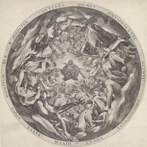 Bijeenkomst van goden op de Olympus door Cornelis Cort