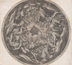Samenscholing van de goden op de berg Olympus, 1565 door Cornelis Cort