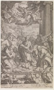 Aanbidding der herders door Cornelis Cort