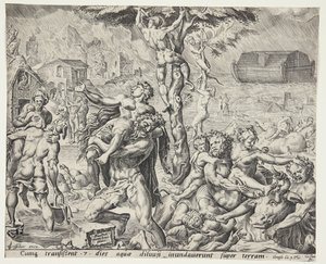 De zondvloed door Cornelis Cort