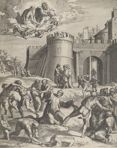 Het martelaarschap van St. Stefanus, 1576 door Cornelis Cort