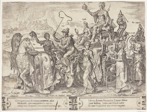 De triomf van de rijkdom door Cornelis Cort