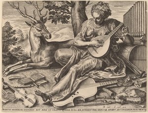 Gehoor door Cornelis Cort after Frans Floris I