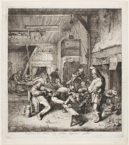 Violist zittend in de herberg door Cornelis Dusart