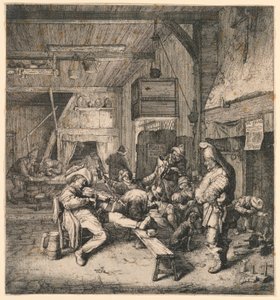 Violist zittend in de herberg door Cornelis Dusart