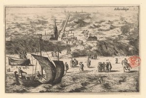 Gezicht op Scheveningen vanaf zee