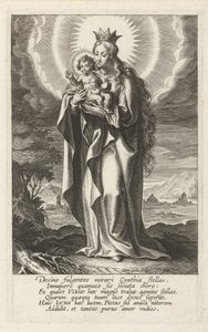 Gekroonde Maria met Kind door Cornelis Galle (I)