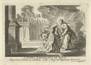 Maria geeft een lelietak aan de H. Maria Magdalena de Pazzi