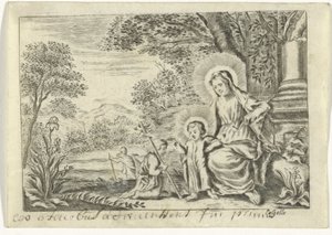 Heilige Familie met Johannes de Doper door Cornelis Galle (II)
