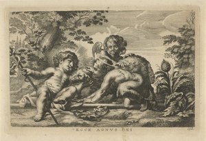 Johannes de Doper en het Christuskind met lam en engel