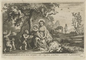 Maria met Kind en Johannes de Doper door Cornelis Galle (II)
