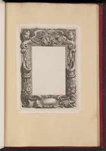 Randillustratie met Twee Putti en Fruit door Cornelis Galle I