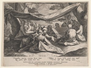 Muziekfeest in de Open Lucht, eind 16e-begin 17e eeuw door Cornelis Galle I