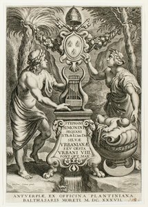 Titelpagina uit Silvae Urbanianae door Cornelis Galle I