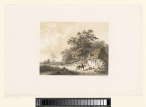 Landschap met woning door Cornelis Gerrit Verburgh