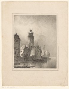 Zeilboten leggen aan in stad