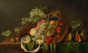 Stilleven met een mand fruit, ca. 1654 door Cornelis de Heem