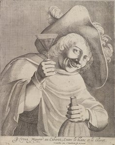 Man met een glas door Cornelis I Danckerts