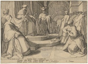 Oordeel van Salomon door Cornelis Jacobsz. Drebbel
