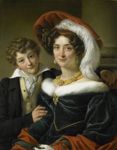 Rudolphina Wilhelmina Elizabeth de Sturler (1798-1873), tweede vrouw van Graaf Johannes van den Bosch, met hun zoon Richard Leeuwenhart door Cornelis Kruseman (attributed to workshop of)