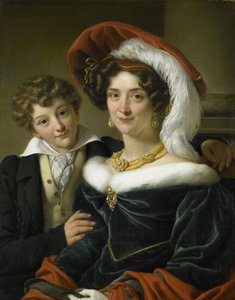Rudolphina Wilhelmina Elizabeth de Sturler met hun zoon Richard Leeuwenhart, 1829 door Cornelis Kruseman