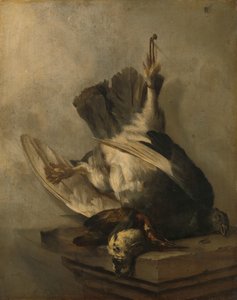 Stilleven met specht en snippen