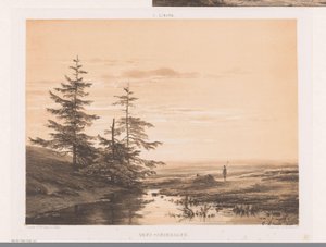 Landschap met zonsondergang
