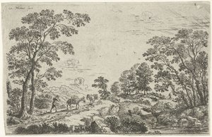 Landschap met muilezeldrijver