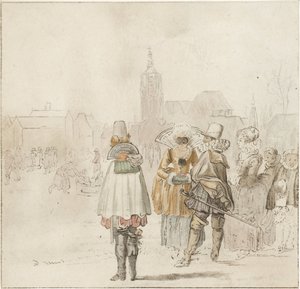 Elegant gezelschap op het ijs