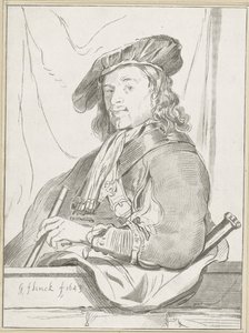 Man bij Borstwering door Cornelis Ploos van Amstel (signed by artist)