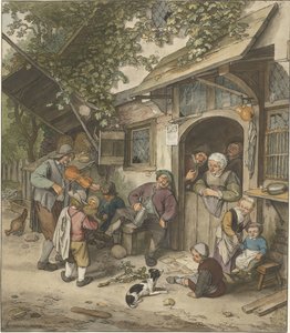 Vioolspeler voor een herberg