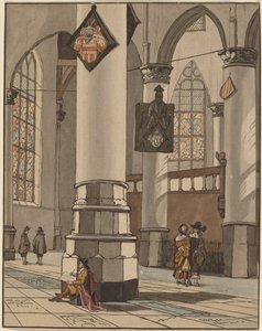 Kerkinterieur door Cornelis Ploos van Amstel