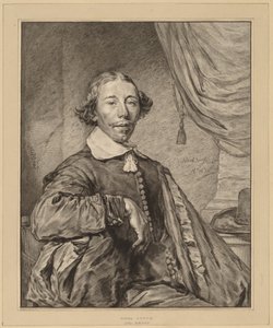 Portret van een zittende man door Cornelis Ploos van Amstel