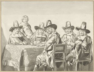 Regenten van het weeshuis te Haarlem door Cornelis Ploos van Amstel