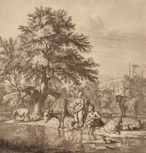 Herder en Herderin met hun Kudde, 1763, gepubliceerd 1765 door Cornelis Ploos van Amstel