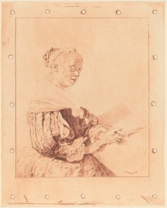 Jong Meisje aan het Klavier door Cornelis Ploos van Amstel
